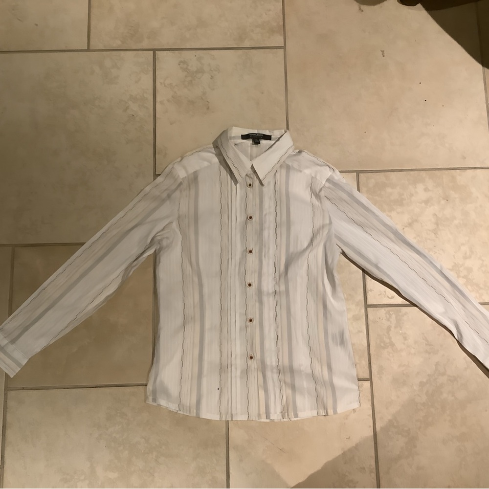 Men's White Striped Shirt